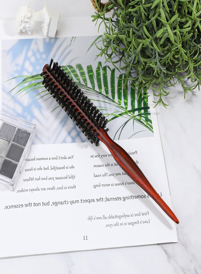 Styquenzer Small Round Brush for Short Hair, Mini Natural Soft Boar Bristle Hair Brush Portable Travel Size Circular Hairbrush for Women Styling Smoothing, Detangling - Image 2